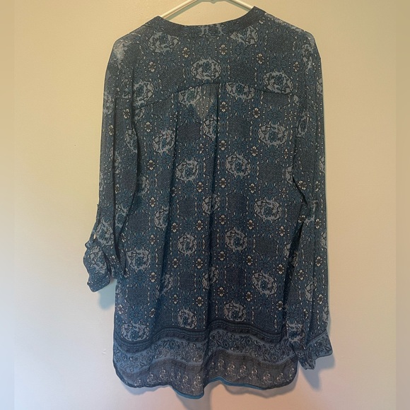 NWOT Kut From The Kloth Women’s Ultra Sheer Button Down Blouse Sz XL - Picture 2 of 8